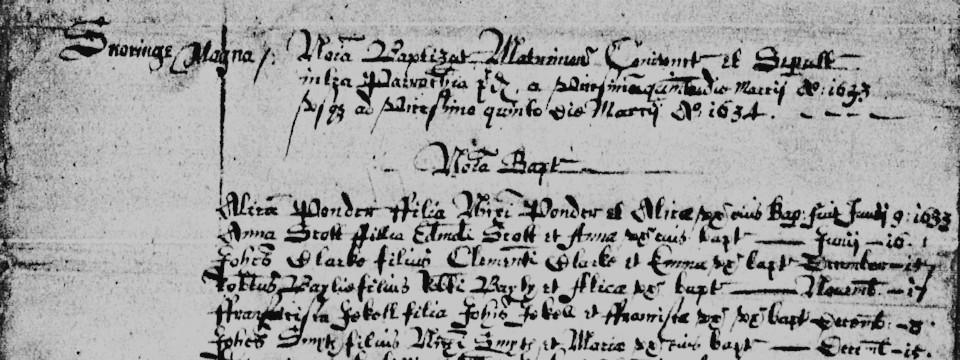 Great Snoring Parish Record Page